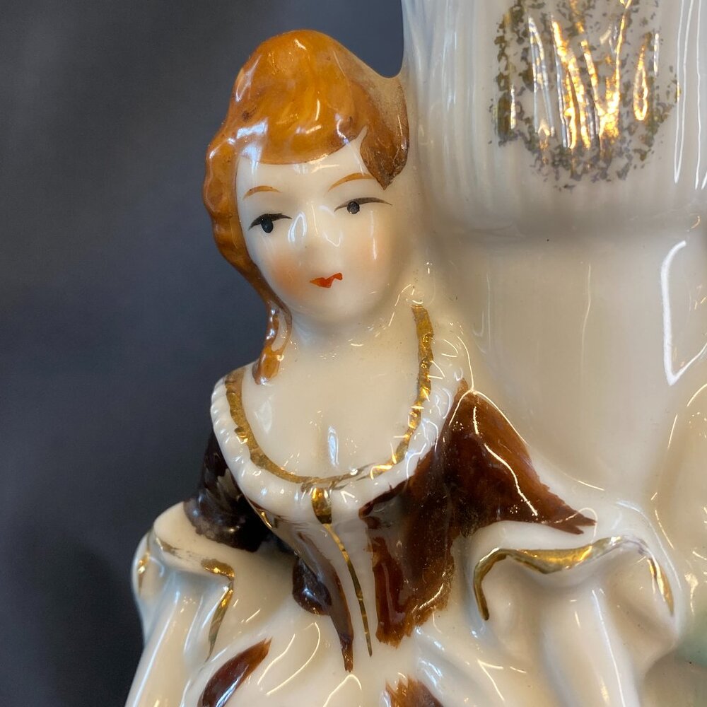 Vintage 1945-1952 Japan Nasco Del Coronado Colonial Porcelain Oil Lamp Base - Picture 6 of 12